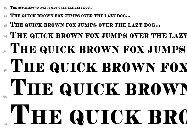 Copperhead Condensed font waterfall